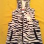 Disney vest Minnie Mouse jacket hoodie Size 6 zebra print faux fur