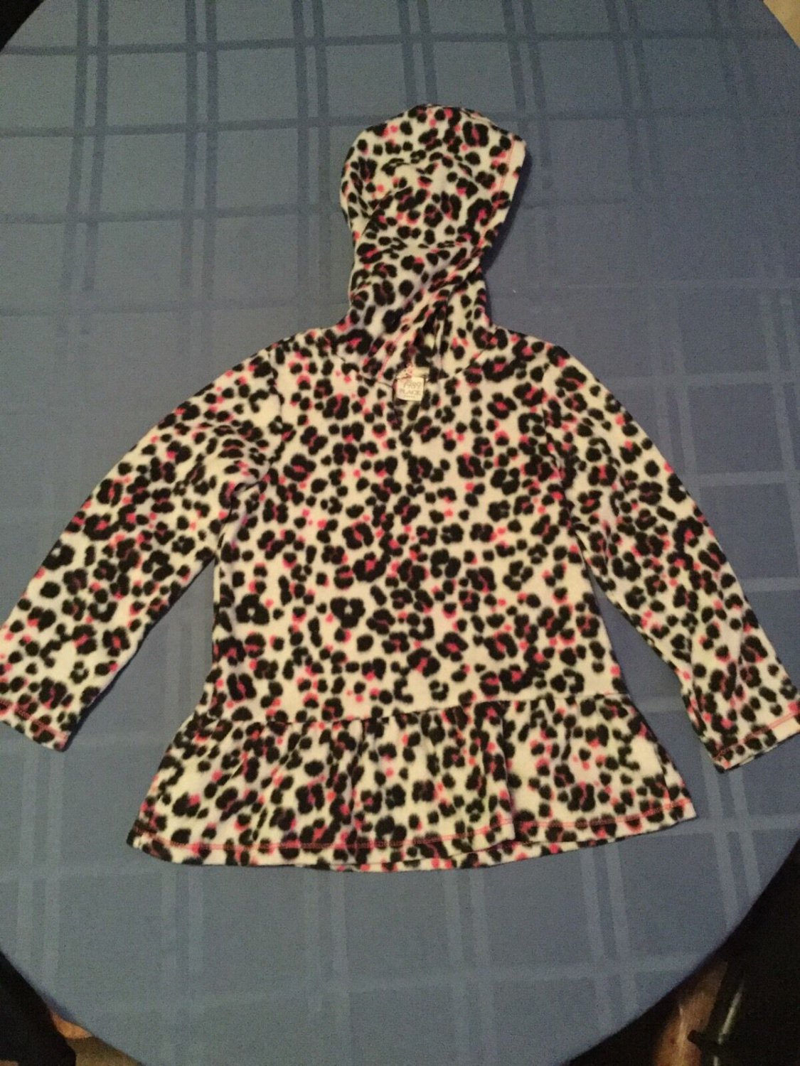 Size 5T Place hoodie jacket pink white animal print girls