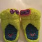 Size 2 3 Justice slippers happy face plush faux fur glitter yellow