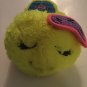 Size 2 3 Justice slippers happy face plush faux fur glitter yellow