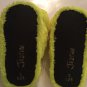 Size 2 3 Justice slippers happy face plush faux fur glitter yellow