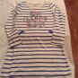 Cat & Jack dress Size 14 16 XL white blue stripes long sleeve