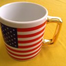 New Years Teleflora Gift mug American Flag cup USA patriotic gold handle