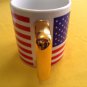 New Years Teleflora Gift mug American Flag cup USA patriotic gold handle