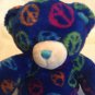 New Year Build A Bear patriotic peace signs plush dark blue stuffed 15 inch