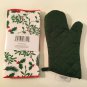 Valentines Day kitchen floral 2pc dish drying mat holly oven mitt poinsettia red