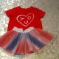 Valentines Day baby Gap Size 6 12 mo red top skirt set 2 piece lot