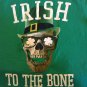 St Patricks Day Place shirt Size 14 IRISH TO THE BONE T shirt skeleton green