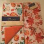 Winter fall kitchen 2 pc dish drying mat towel leaves acorns pumpkins 12x18in