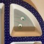 Cheeky Kids plate 3 section child never grrrrrow up melamine blue 8.5 x 8.5 in