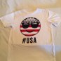 Place shirt Size 10 12 large Emoji patriotic USA stars stripes white