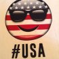 Place shirt Size 10 12 large Emoji patriotic USA stars stripes white