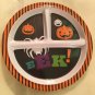 section plate 3 divided pumpkin spider stripes melamine nonslip