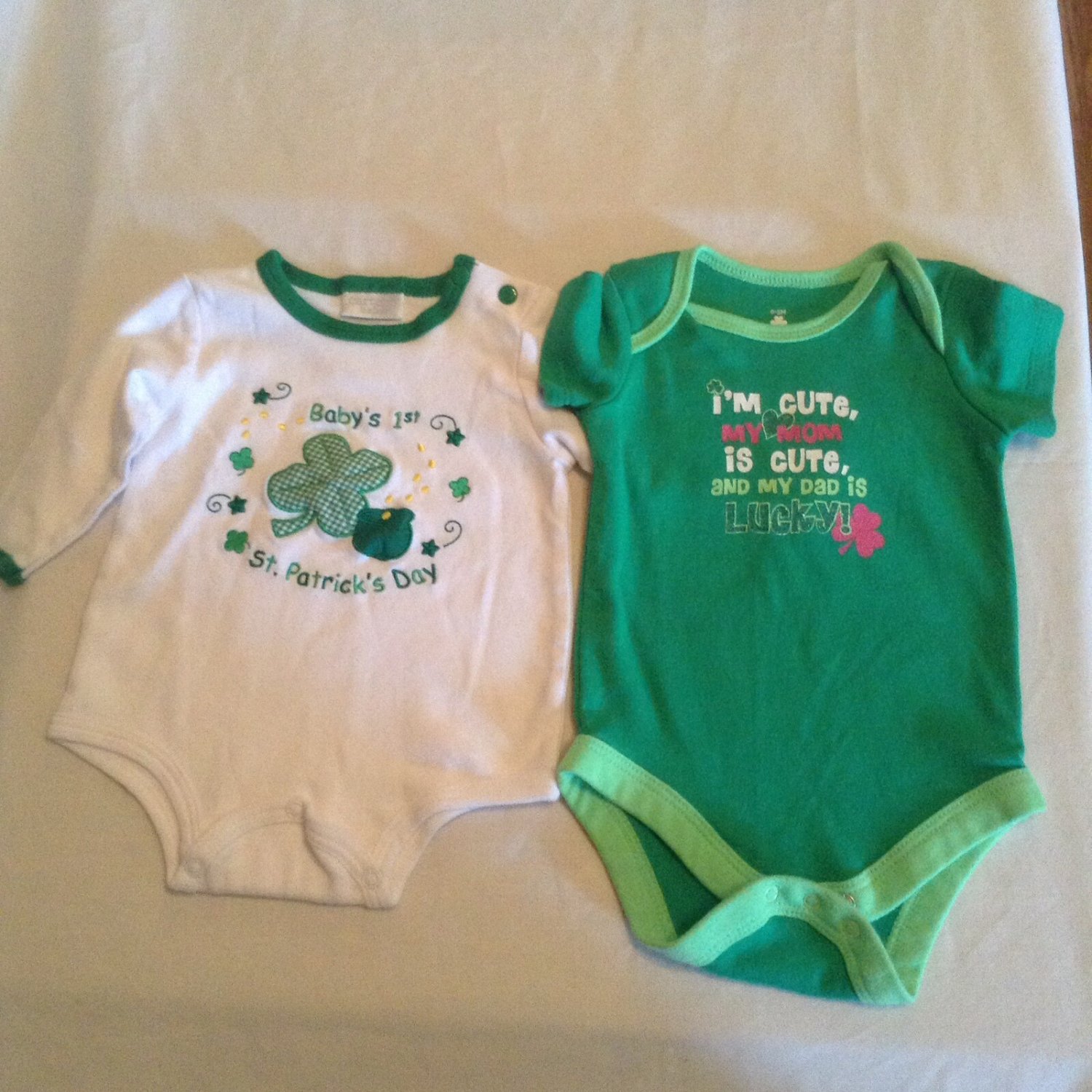 St Patricks Day Carters Baby Size 3 mo outfit 2 piece lot  0 3 mo bodysuit Girls