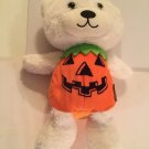 Jack o lantern bear plush pumpkin animal white orange 12 inch