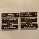 NFL Houston Texans ceramic magnet logo 2pc set MRL Sports 4 x 2.5 inch blue new