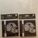 NFL Dallas Cowboys drink coasters bar ceramic 2pc set MRL Sports 3.5 x 3.5 in