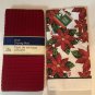 Winter 2 pc set kitchen poinsettia floral towel dish drying mat red