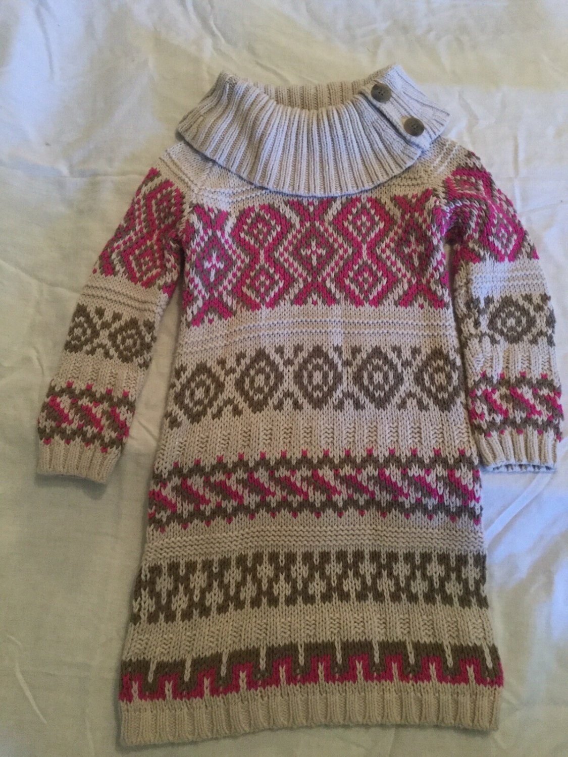 Baby Gap sweater dress Size 3T turtle neck multicolor long sleeve