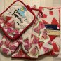 Valentines Day kitchen 6pc dish mat towel mitt pot holder watermelon strawberry