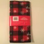 Winter kitchen 3 pc dish drying mat snowflakes pot holders plaid checked red