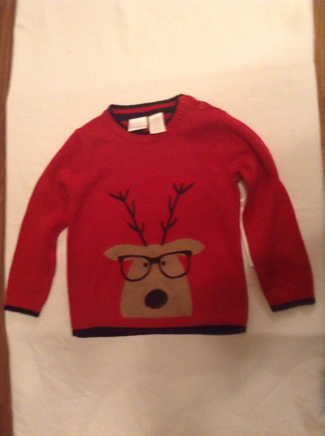 Christmas Size 18  24 mo Koala kids sweater reindeer pullover red acrylic new