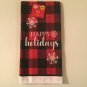 Winter snowflakes kitchen 2 pc towel holiday dish drying mat checked plaid