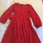 Valentines Day Bonnie Jean dress Size 6 ruffles glitter bow long sleeve red