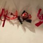 Valentines Day hair accessory bow ribbon hair dress lot of 3