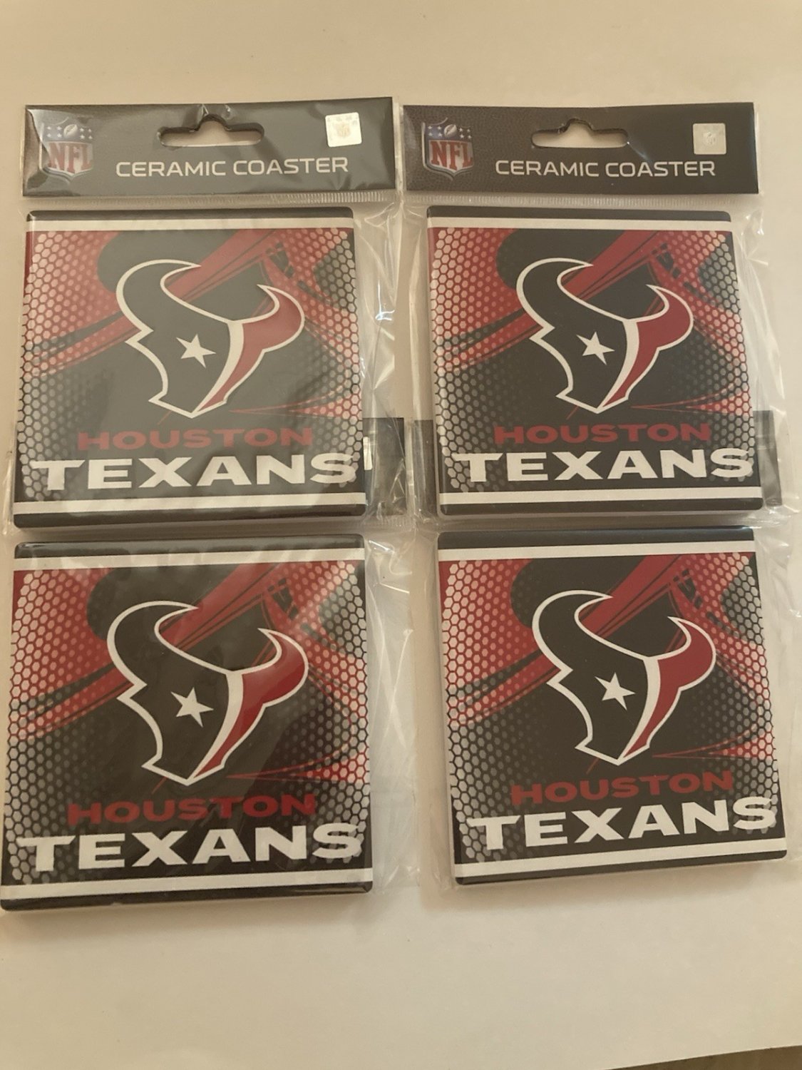 NFL Houston Texans ceramic coaster 4pc set MRL Sports bull logo new