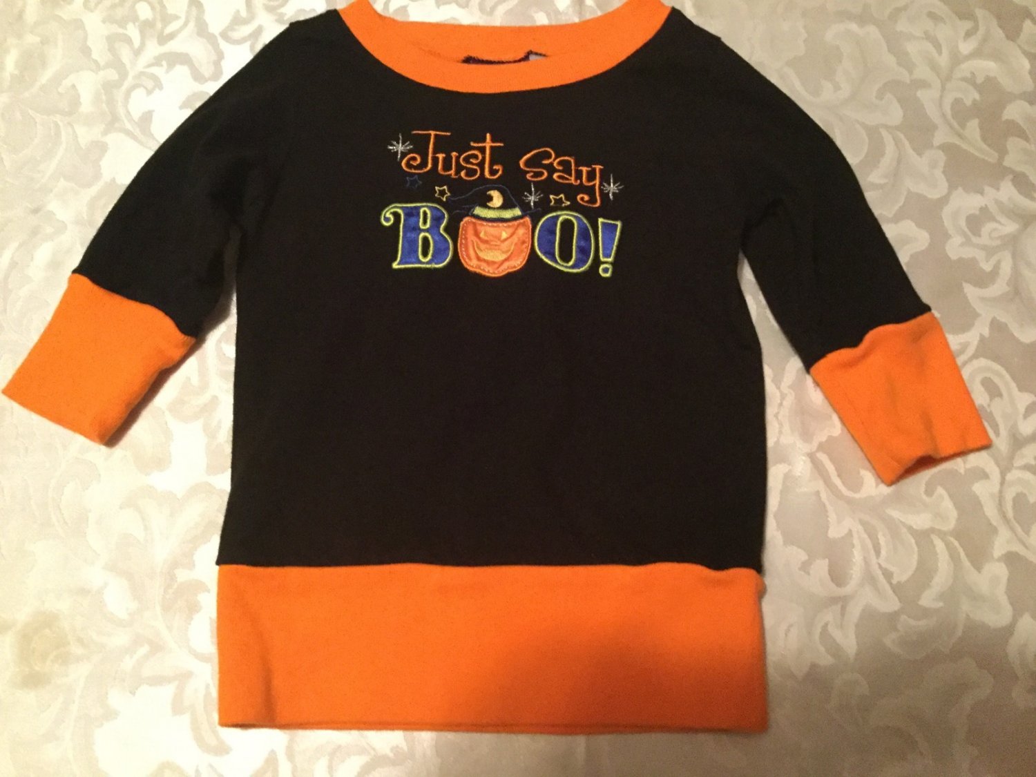 Size 3T Costume shirt top Just Say BOO   black pullover