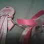 New 2 shoe lace & 1 hair bow ribbon hair dress Breast Cancer Awareness