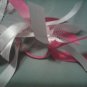 New 2 shoe lace & 1 hair bow ribbon hair dress Breast Cancer Awareness