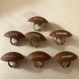 7 football rings cupcake toppers cake decoration party super bowl plastic brown