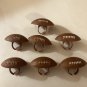 7 football rings cupcake toppers cake decoration party super bowl plastic brown