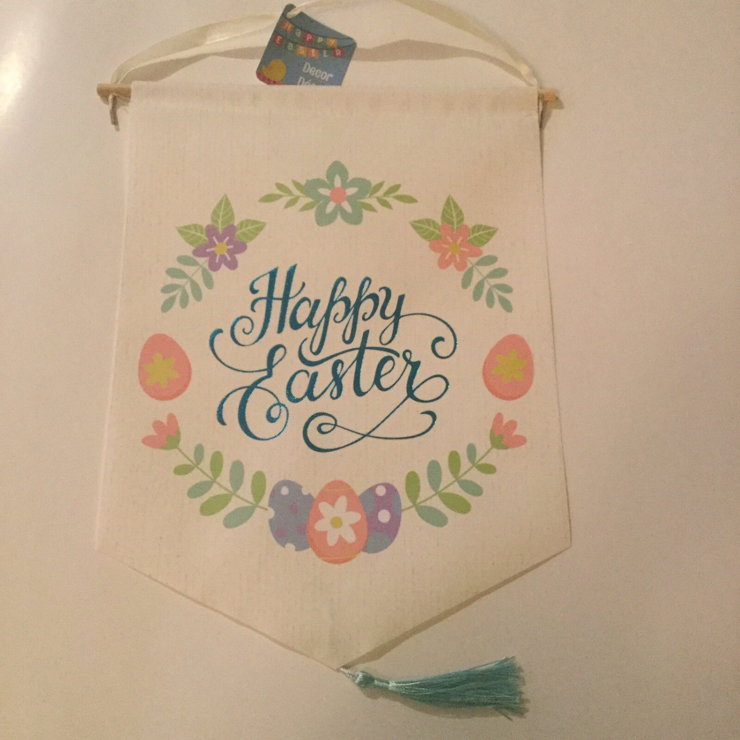 Easter Decor sign hanger door wall floral foliage new
