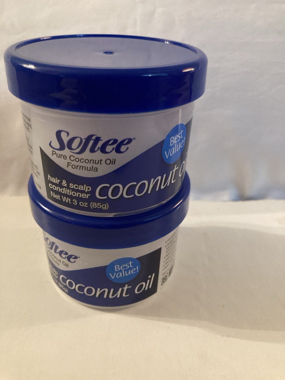 2 Softee coconut oil hair scalp conditioner natural oils 3 oz total 6 oz