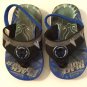Black Panther sandals Size 7 8 small lights up flip flops blue boys