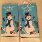 Winter 4 piece kitchen set Christmas towels snowman pot holder microfiber