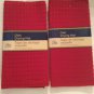 Valentines Day Winter kitchen 2 pc dish drying mat set 12x18 in red