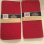 Valentines Day Winter kitchen 2 pc dish drying mat set 12x18 in red