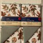 Winter foliage kitchen dish drying mat 2pc set 12x18 in green leaves brown