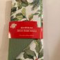 Winter holly kitchen 2 pc dish drying mat foliage floral 12x18 in green red