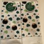 St Patricks Day floral towels shamrocks pot of gold 2 piece set green 15x25 in