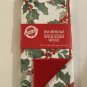 Winter kitchen 2 pc dish drying mat holly floral 12x18in red