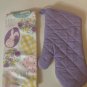 Easter kitchen towel oven mitt eggs floral Home Collection 2 pc set pastel