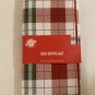 Winter kitchen 2 pc dish drying mat floral holly plaid foliage 12x18in red