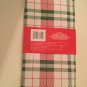 Winter kitchen 2 pc dish drying mat floral holly plaid foliage 12x18in red