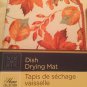 Winter foliage kitchen set dish drying mat oven mitt leaves acorns 2 pc 12x18 in
