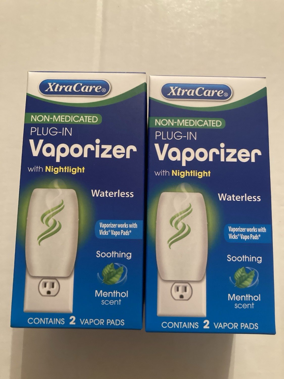Xtra Care plug in vaporizer pads and nightlight nonmedicated sooth menthol scent